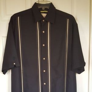 Cubavera Black & Cream Mens Lounge Shirt NWOT